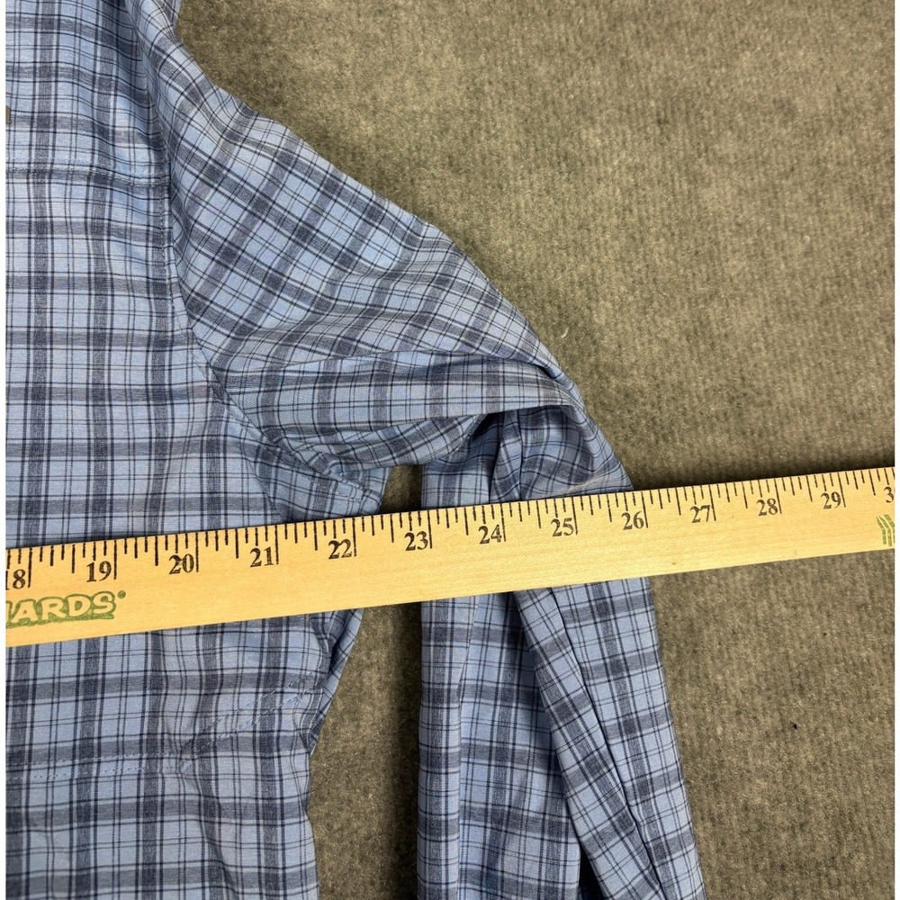 L.L. Bean Rapid River Fishing Shirt Plaid Long Sleeve Size M Blue - Picture 8 of 9